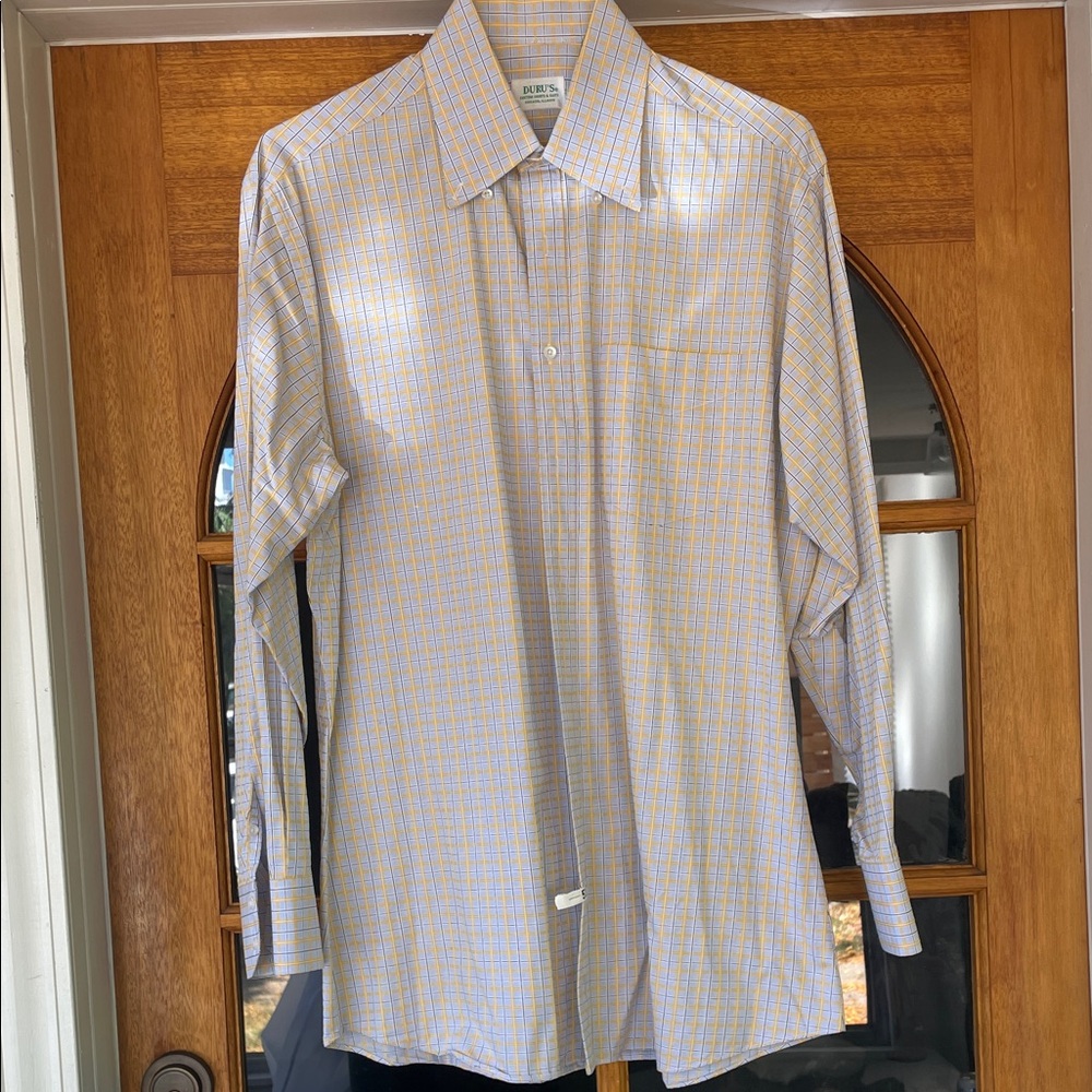 Duru’s Custom Dress shirt plaid XL 16.5 neck
